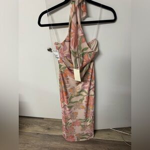 Floral Halter Dress - Pink Floral